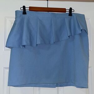 ASOS Light Blue Ruffle waist peplum skirt